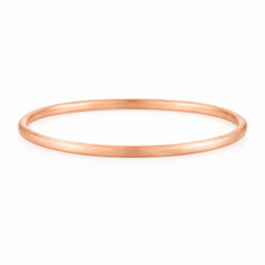 Minimalistischer zarter 1,0 mm gebürsteter 14k Roségold Stapelring oder Ehering für sie
