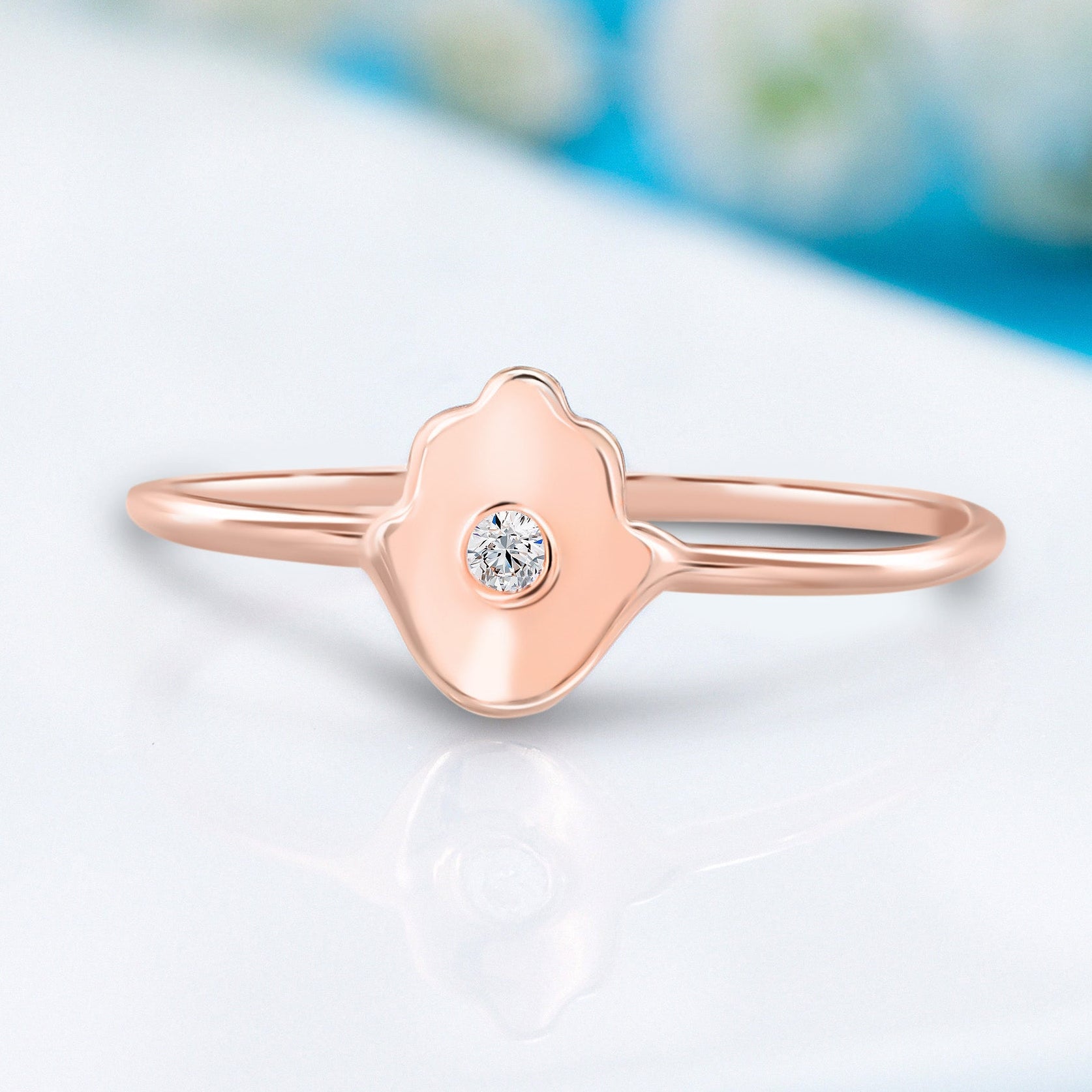 Protection Diamond Rings Women 14k yellow gold diamond hamsa protection ring – YourAsteria