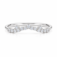Mirelle White Gold Diamond Curved Band