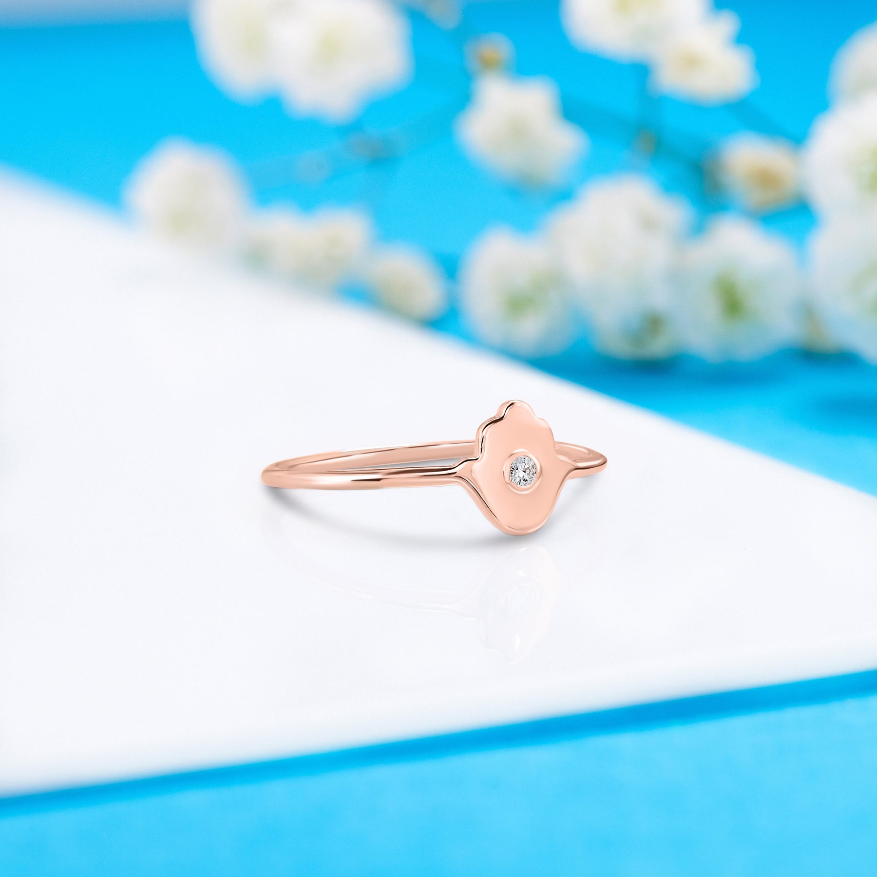 Protection Diamond Rings Women 14k yellow gold diamond hamsa protection ring – YourAsteria