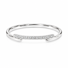 Zierlicher & eleganter Damen-Stapelring aus 14 Karat Weißgold mit geometrischen Diamanten für die Hochzeit