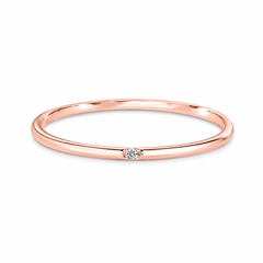 Zierlicher Damen-Verlobungsring aus 14 Karat Rotgold mit minimalistischem Solitär-Diamant