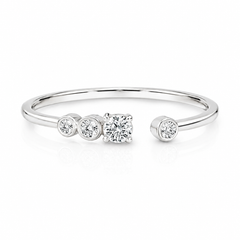 Dainty 14k white gold stacking diamond ring for her