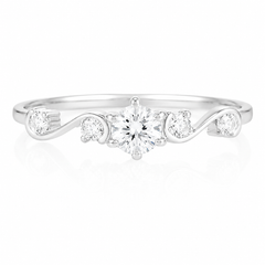 Anillo de compromiso de plata de ley 925 con circonitas, estilo vintage minimalista y delicado. LISTO PARA ENVIAR