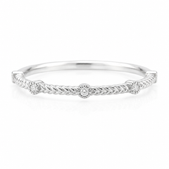 Zierlicher & eleganter Damen-Trauring aus 14 Karat Weißgold mit geflochtenen Diamanten