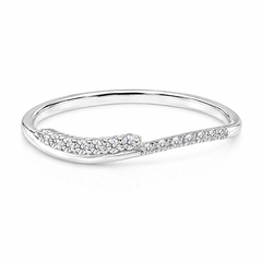 Dainty tiny 14k white gold women diamond wedding or stacking ring