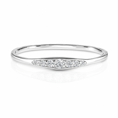 Women minimalist delicate 14k white gold diamond engagement ring