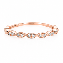 Zierlicher minimalistischer Damen-Ehering aus 14 Karat Roségold mit Diamanten