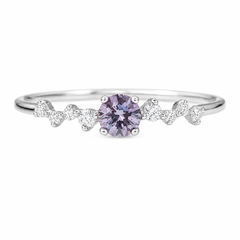 Dainty & elegant 925 sterling silver alexandrite & cz promise ring for her