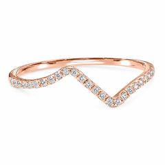 Einzigartiger, zierlicher & eleganter 14k Roségold geometrischer Diamant Ehering für Damen