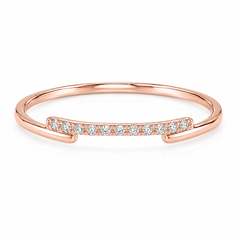 Dainty & elegant 14k rose gold geometric diamond women wedding stacking ring
