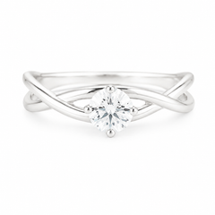 Minimalistischer 925er Sterlingsilber Solitärring mit runden Zirkonia für Damen