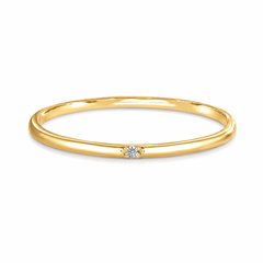 Zierlicher minimalistischer Damen-Verlobungsring aus 14 Karat Gelbgold mit Solitär-Diamant