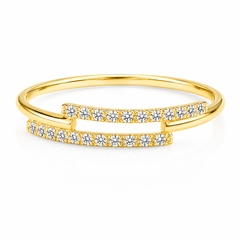 Zierlicher und eleganter Damen-Verlobungsring aus 14-karätigem Gelbgold mit geometrischem Design