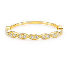 Dainty minimalist women 14k yellow gold diamond wedding band