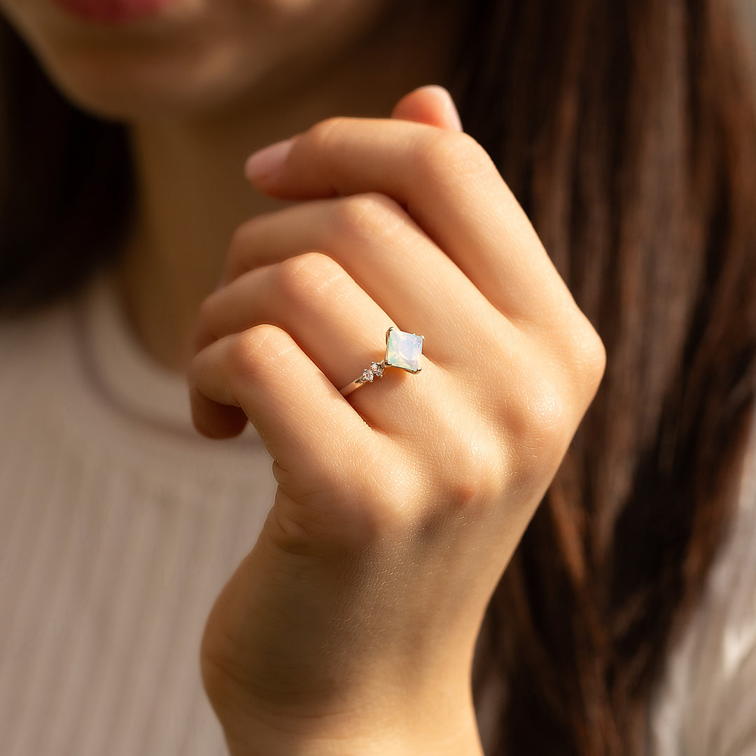 Light Blue Gemstone Ring For Women - Angel Wings Marquise Design, 925 Sterling Silver, Sizes 6-10 - View #5