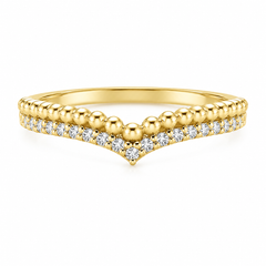 Unique vintage style art deco women 14k yellow gold diamond chevron wedding band