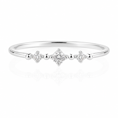 Minimalistischer, zarter 925er Sterlingsilber-Zirkonia-Versprechensring für sie
