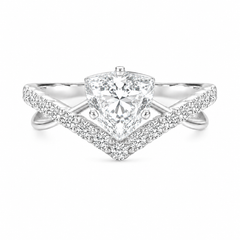 Unique vintage style 925 sterling silver triangle diamond cz women engagement ring
