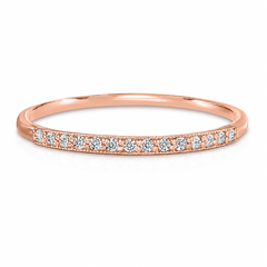 Zarter, kleiner Damen-Halb-Eternity-Pave-Diamant-Ehering aus 14 Karat Roségold