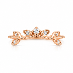Maelis Rose Gold Diamond Leaf Band