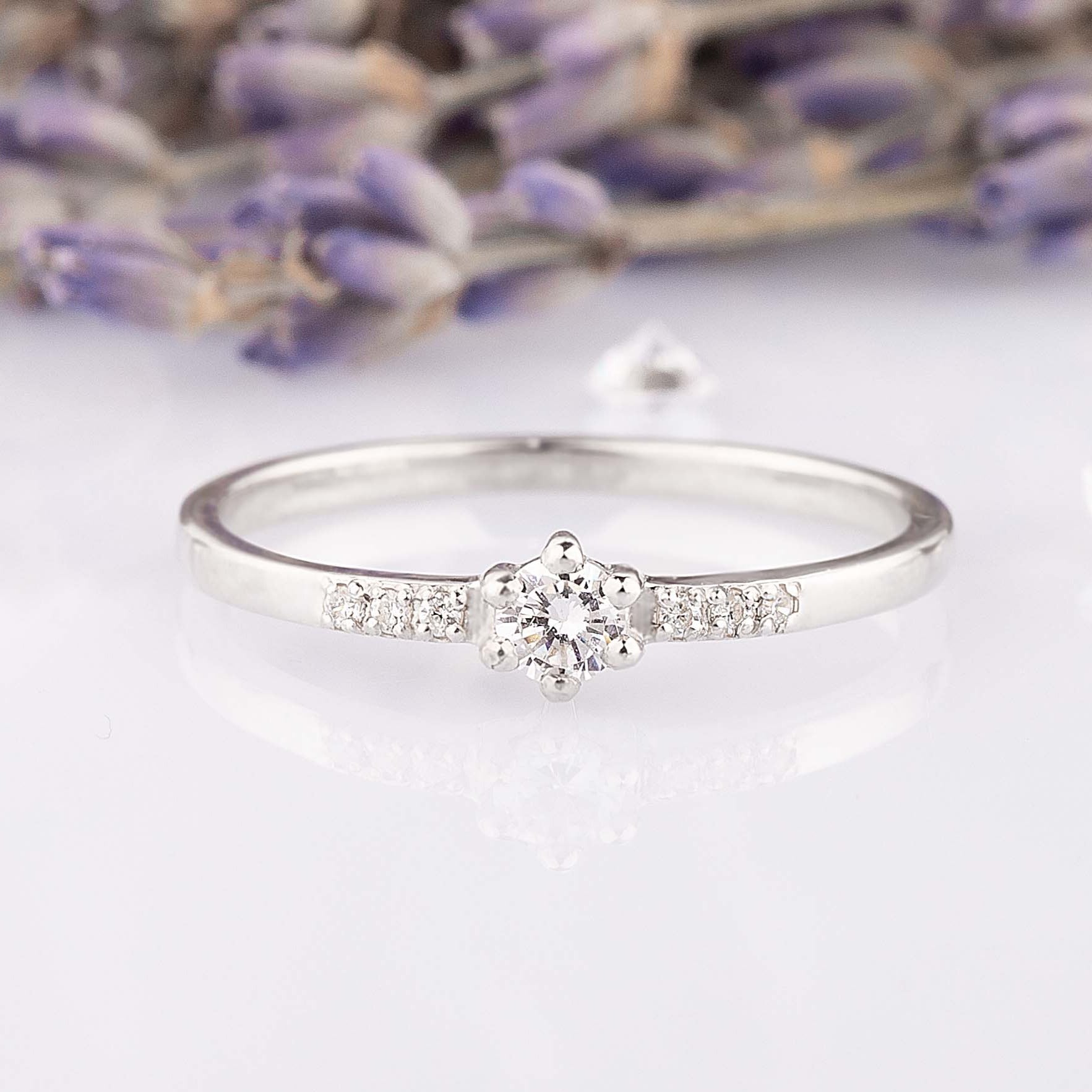 Simple Silver Engagement Rings