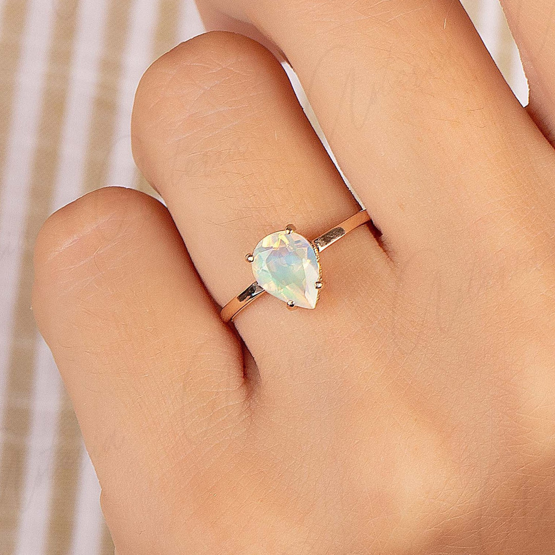 Opal pear shaped ring hotsell